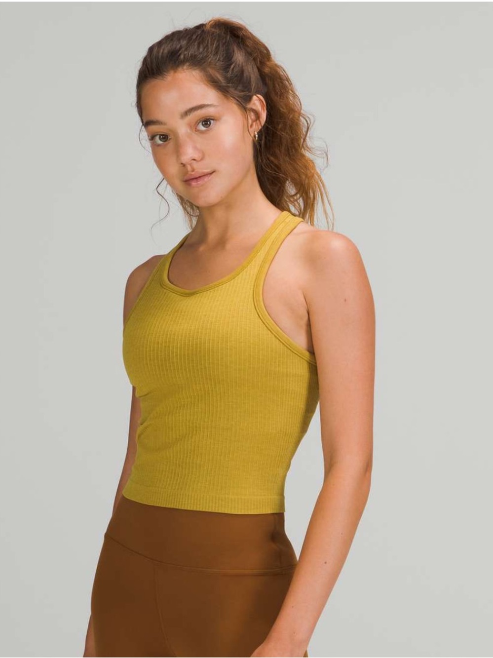 lululemon Ebb To Street Racerback Crop Tank Top - Auric Gold Women’s Size 6